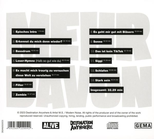 Albumcover: Weißer Text auf weißem Hintergrund.