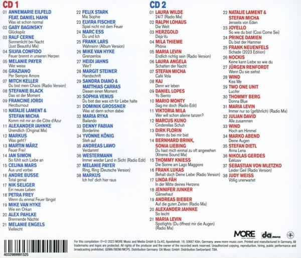 Ein CD-Cover mit einer Titelliste auf CD 1 und 2.