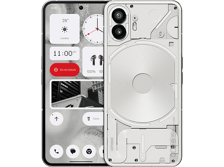 Nothing Phone (2), White, 512 GB, 12 GB RAM, 6.7 Full HD+, Qualcomm Snapdragon8+ gen 1 4nm, 4700 mAh, Android 13
