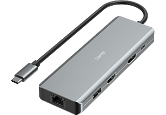 HAMA FIC USB 3.1 Type-C 9in1 dokkoló adapter, 4xUSB 3.1, 2xHDMI, Gigabit LAN, Type-C, PD 100W, (200142)