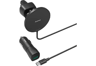 HAMA FIC E3 mágneses rögzítésű vezeték nélküli iPhone autós töltő szellőzőrácsra, 15W, fekete (201697)