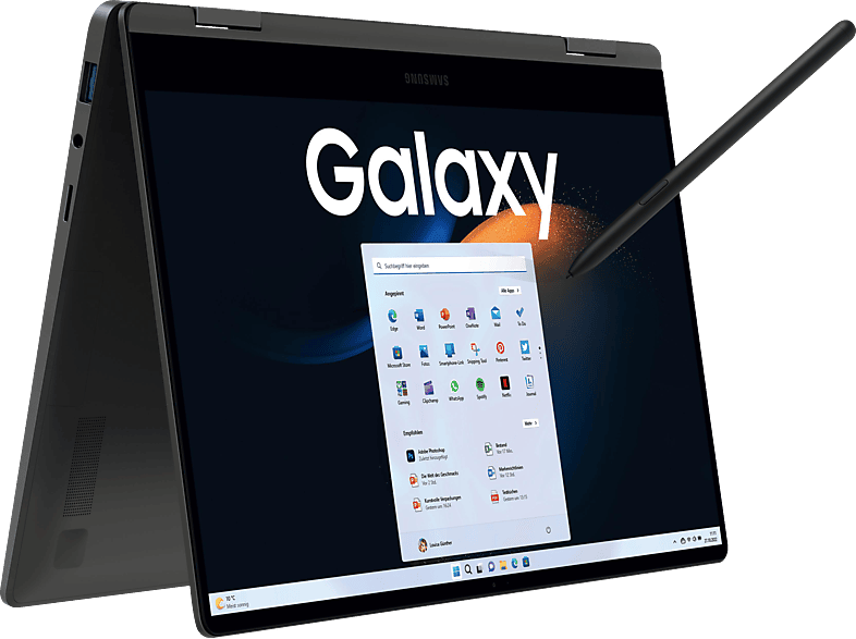 SAMSUNG Galaxy Book3 360°, Notebook, mit 13,3 Zoll Display Touchscreen, Intel® Core™ i5 Prozessor, 8 GB RAM, 256 GB SSD, Intel®, Iris® Xe, Graphite Windows 11 Home (64 Bit)