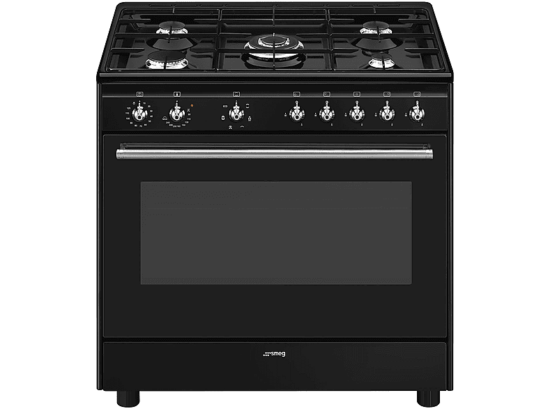 Smeg Cucina Cx91Gmbl, Piano cottura a gas, zone 5, classe A
