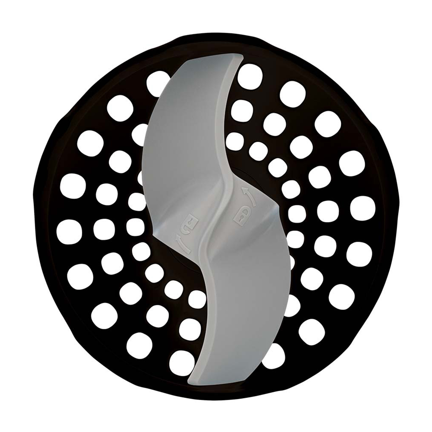Lama del robot da cucina in bianco e nero. Sfondo bianco.