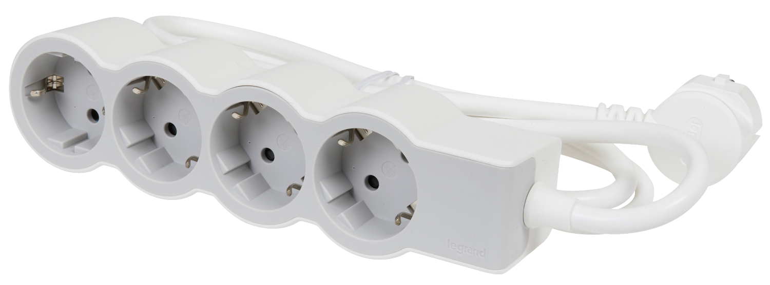 LEGRAND elosztósor Standard 4x2P+F, 3 méter, fehér-szürke (694561)