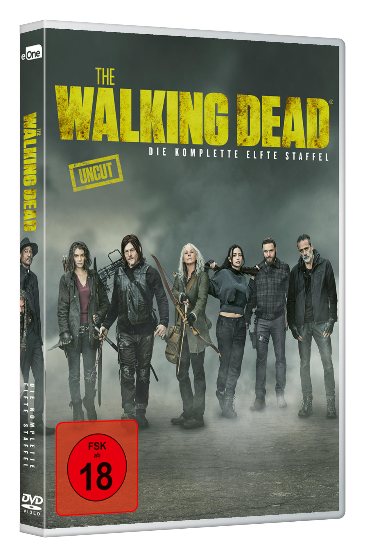 The Walking Dead DVD-Box-Set mit Darstellern auf dem Cover und rotem Rating-Aufkleber.