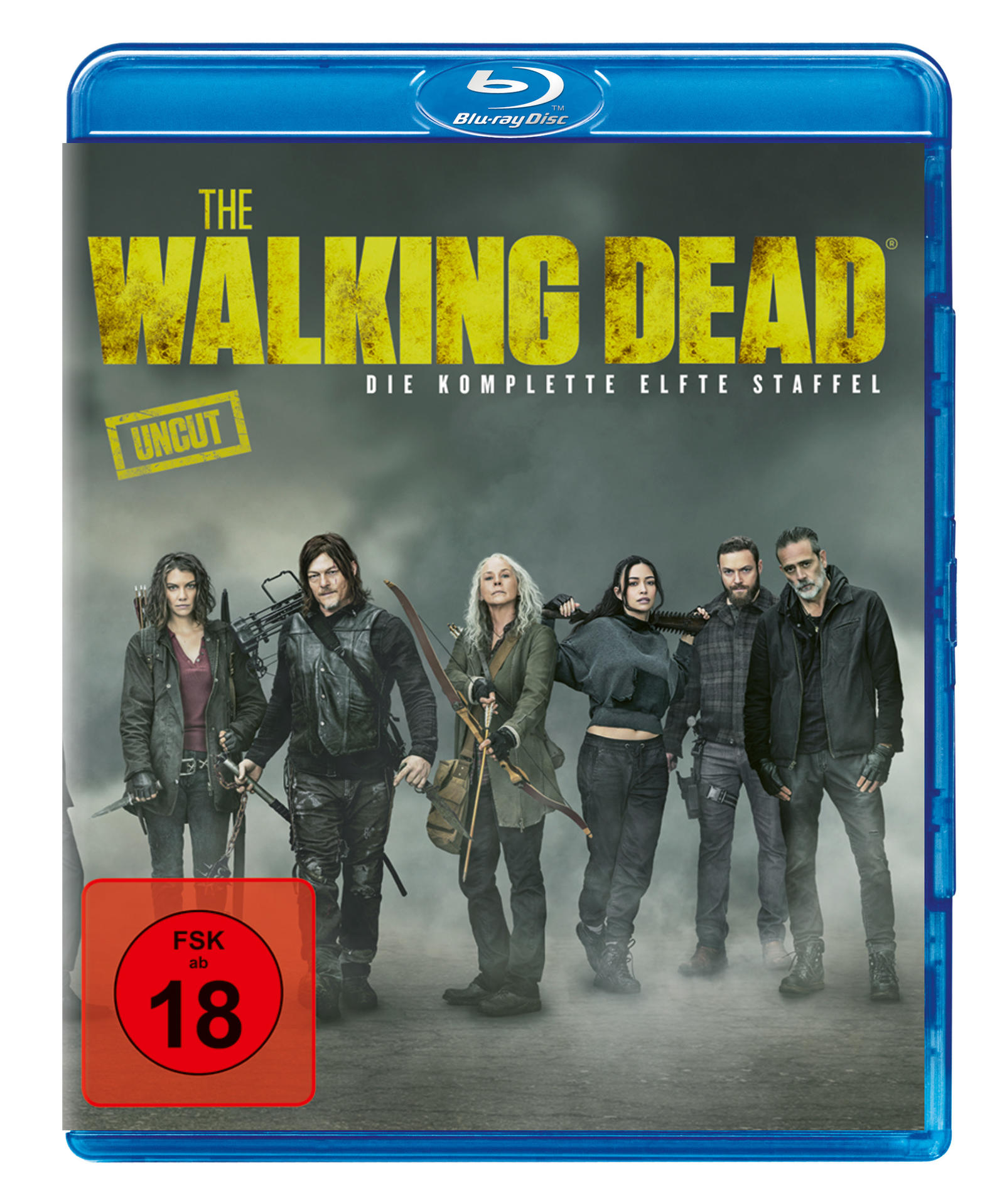 The Walking Dead DVD-Cover. Eine Gruppe von Leuten in einer Reihe, mit dem Titel der Show.