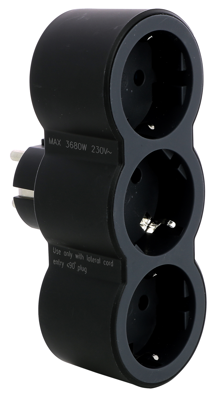 LEGRAND hármas 2P+F elosztó biztonsági zsaluval, 16 A, fekete (694519)