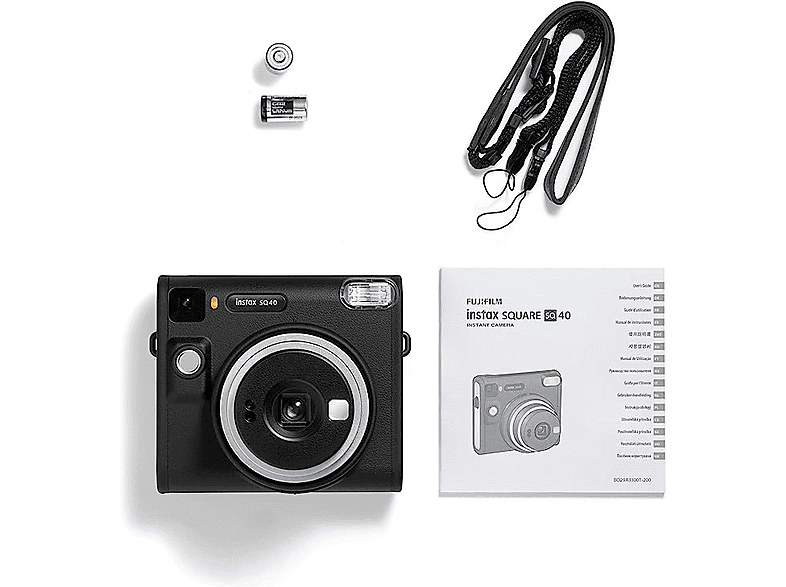 Cámara instantánea - Fujifilm Instax SQ40, Flash integrado, Exposición automática, Lente y espejo selfie, Negro