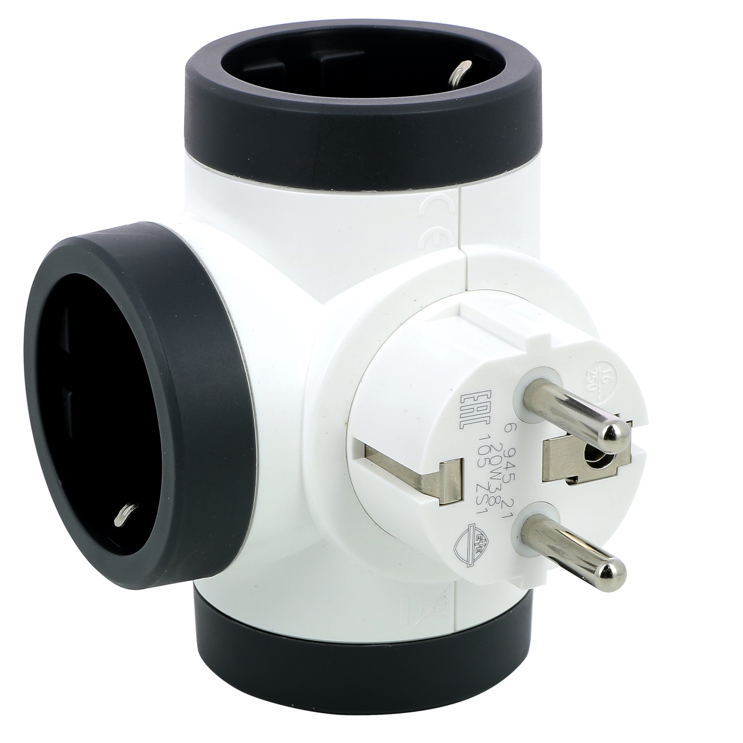 LEGRAND hármas elágazású 2P+F elosztódugó, 16A, fekete (694521)