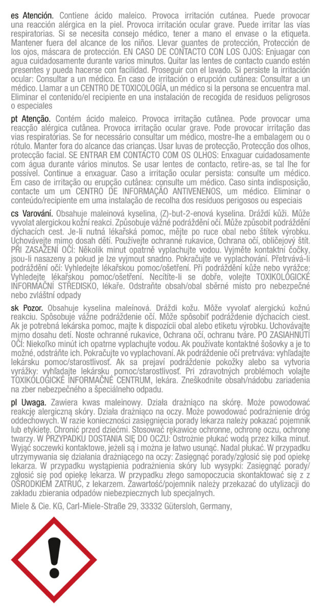 Wkład AutoDescale na rok MIELE GP DC 001 C