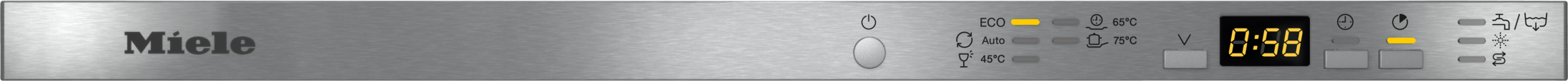 Miele Geschirrspüler Bedienfeld mit digitaler Anzeige 0:58.