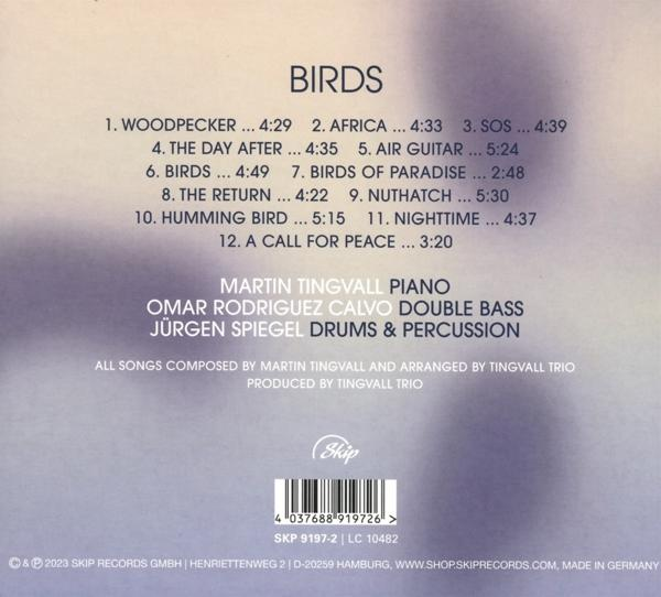 Albumcover mit Trackliste auf blauem Hintergrund.
