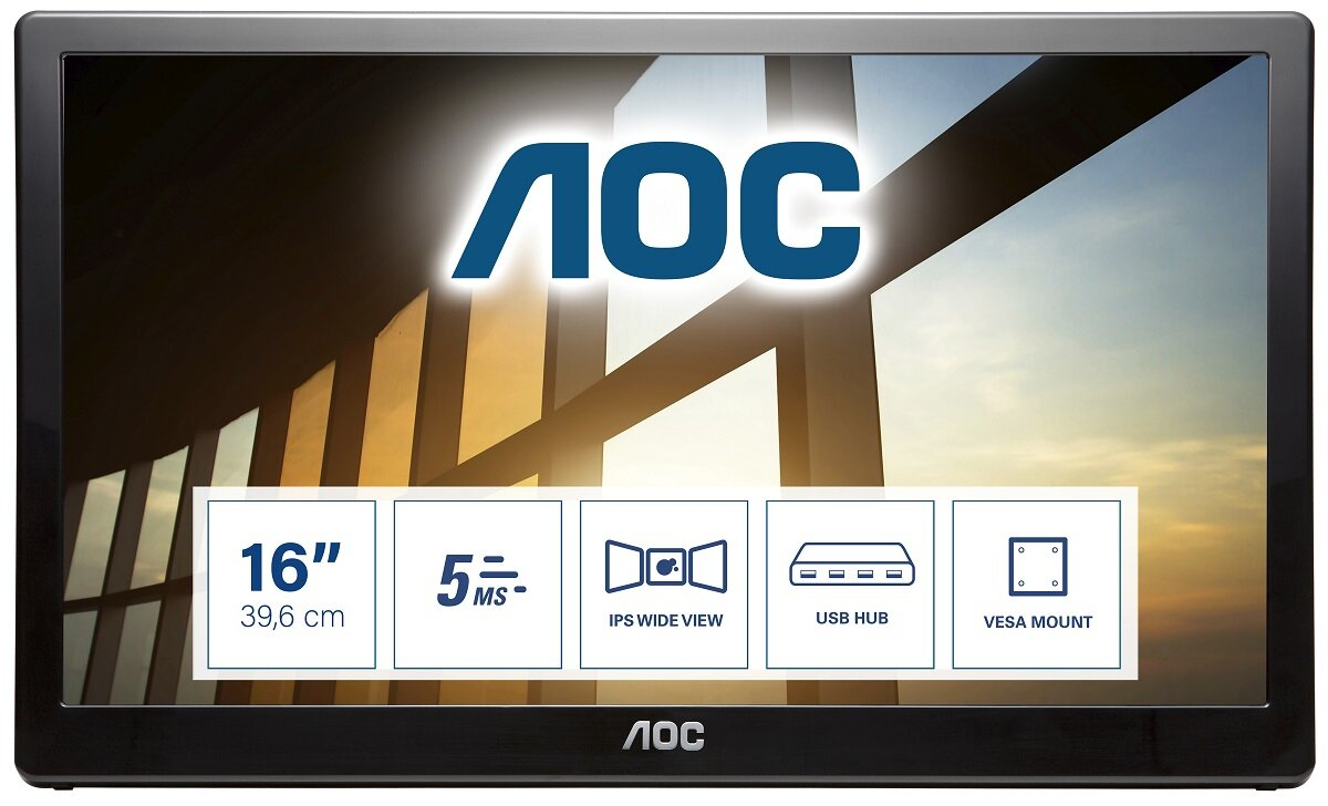 Monitor przenośny AOC I1659FWUX 15.6 FHD IPS 10ms