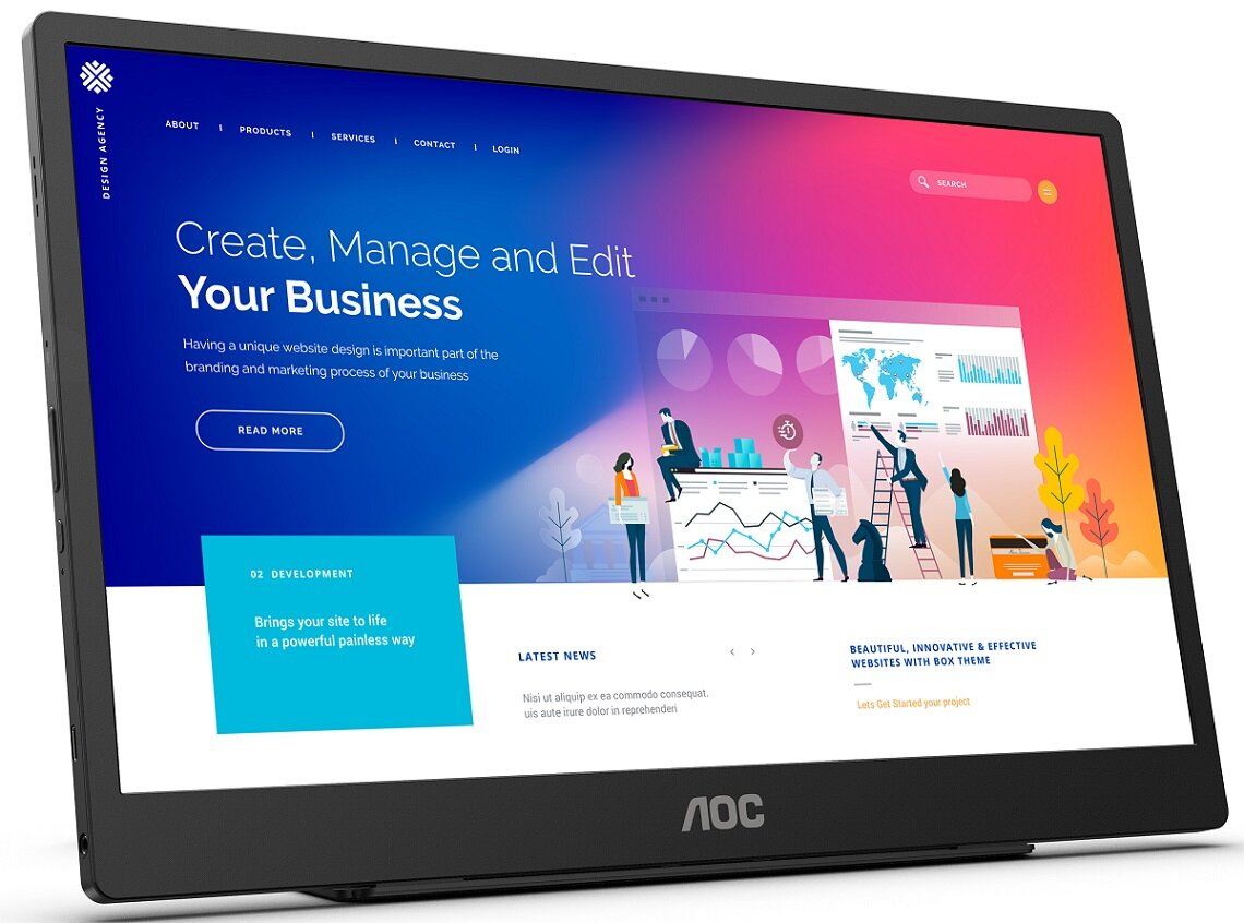 Monitor przenośny AOC 16T2 15.6 Dotykowy FHD IPS 4ms