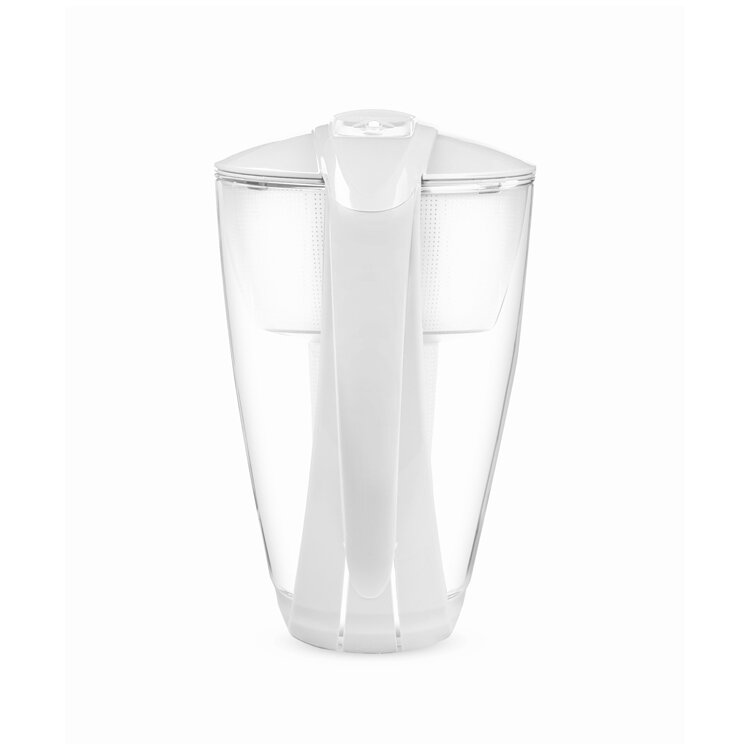 Dzbanek z filtrem wody z białym uchwytem.