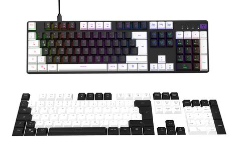 ISY IGK-6000, Gaming Tastatur, Mechanisch, Schwarz/Weiß Red, Outemu Kabelgebunden