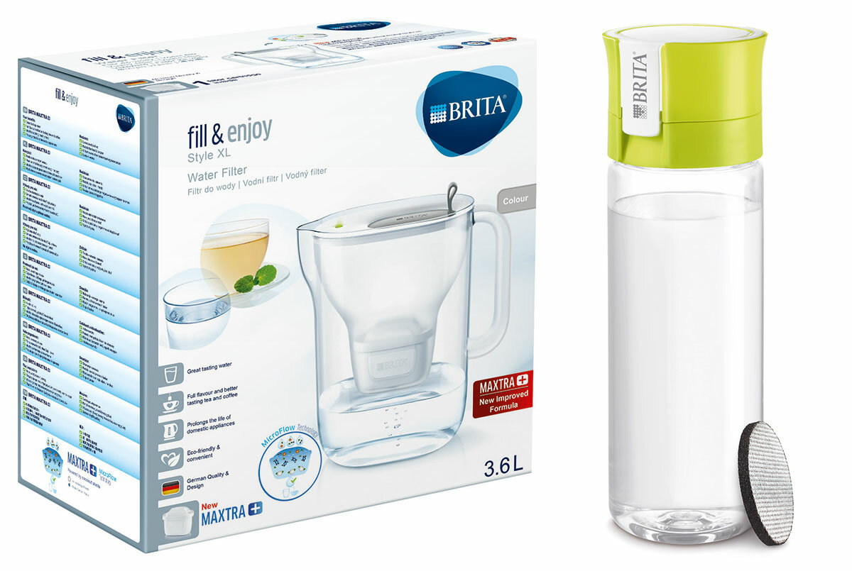 Dzbanek filtrujący BRITA Style XL + butelka filtrująca BRITA Limonka