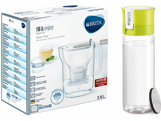 Dzbanek filtrujący BRITA Style XL + butelka filtrująca BRITA Limonka