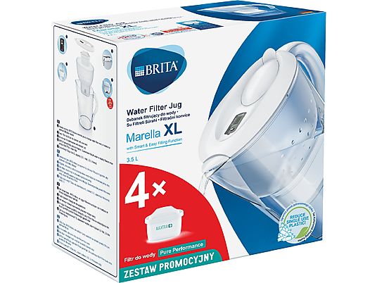Dzbanek filtrujący BRITA MARELLA XL Biała + 4 Wkłady Maxtra Plus Pure Performance