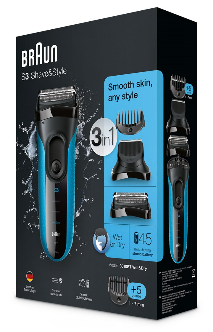 Golarka BRAUN Series 3 3010BT BK/BLU