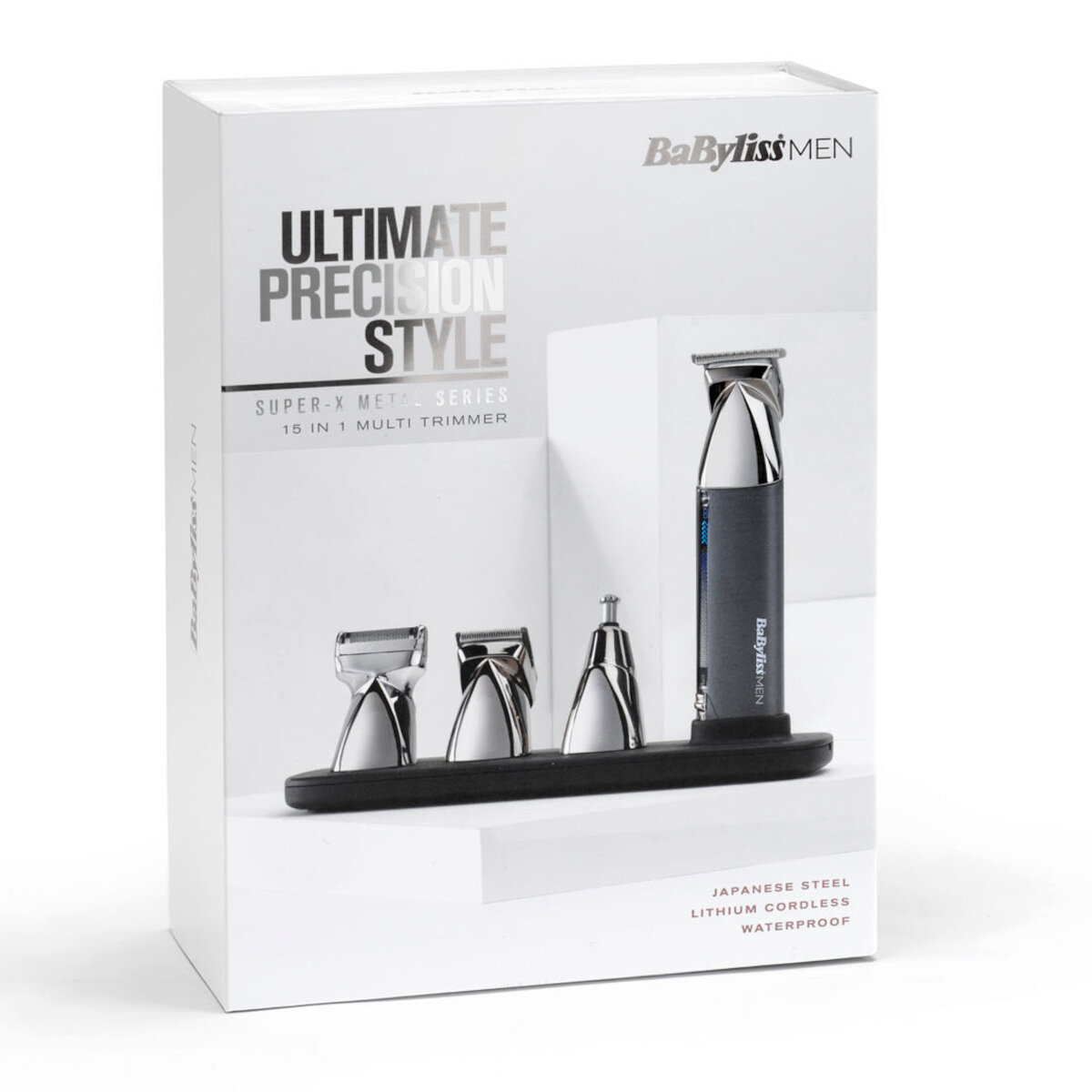 Trymer BaBylissMEN Ultimate Precision Style w pudełku z akcesoriami.