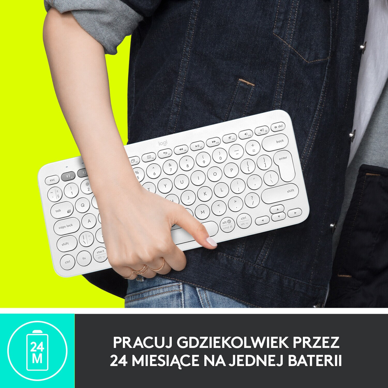 Klawiatura bezprzewodowa LOGITECH K380 do urządzeń Mac Biały 920-010407