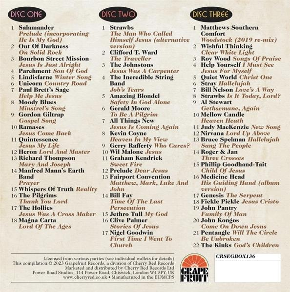 CD-Zusammenstellung von Musik verschiedener Künstler, mit einer Titelliste mit verschiedenen Songtiteln.