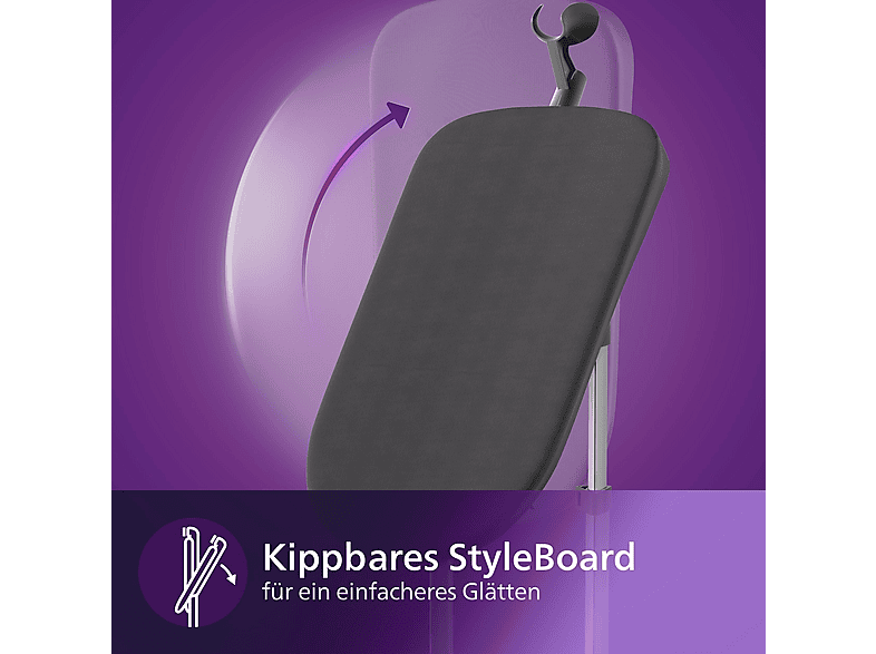 Philips STE3170/80 Stand-Dampfglätter mit kippbarem StyleBoard (2000 Watt Wassertank, Schwarz) — Foto 2 von 5