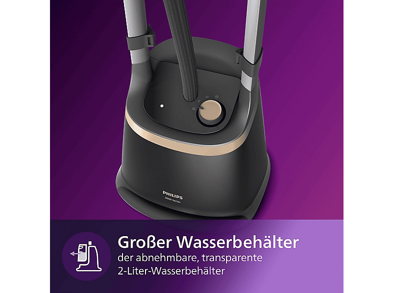 Philips STE3170/80 Stand-Dampfglätter mit kippbarem StyleBoard (2000 Watt Wassertank, Schwarz) — Foto 4 von 5