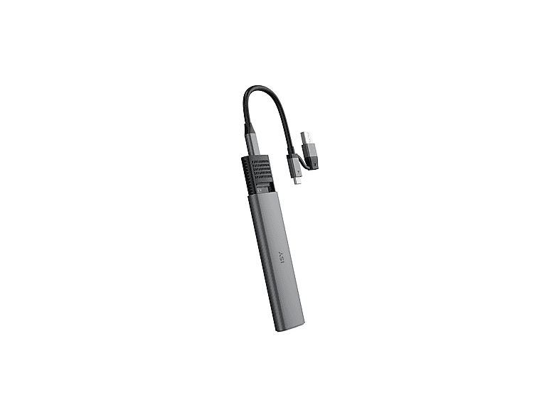 ISY ISE 1000-GY Festplattengehäuse, M.2 NVMe SSD, USB-C 3.1 Gen2, Aluminium, Grau — Foto 5 von 5