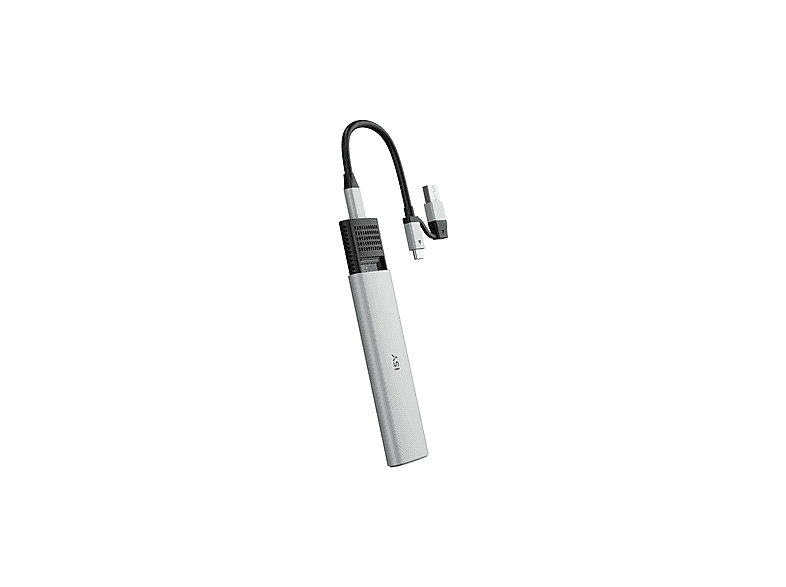 ISY ISE 1000-SV Festplattengehäuse, M.2 NVMe SSD, USB-C 3.1 Gen2, Aluminium, Silber — Foto 4 von 5