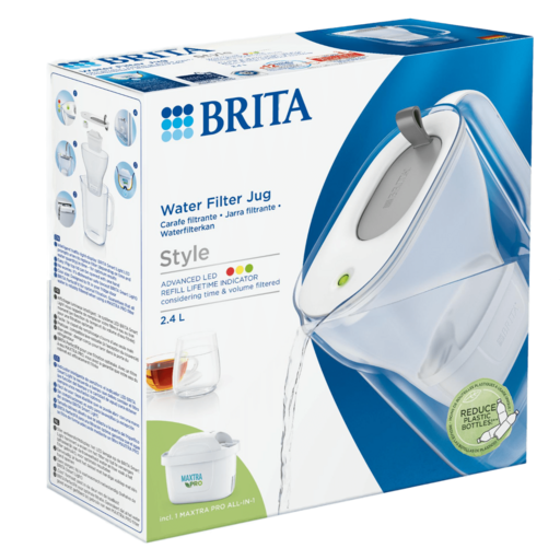 Brita Style Cool Water Filter Jug 2.4L Grey