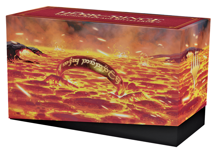 The Lord of the Rings Box-Set mit dem Ring auf Lava.