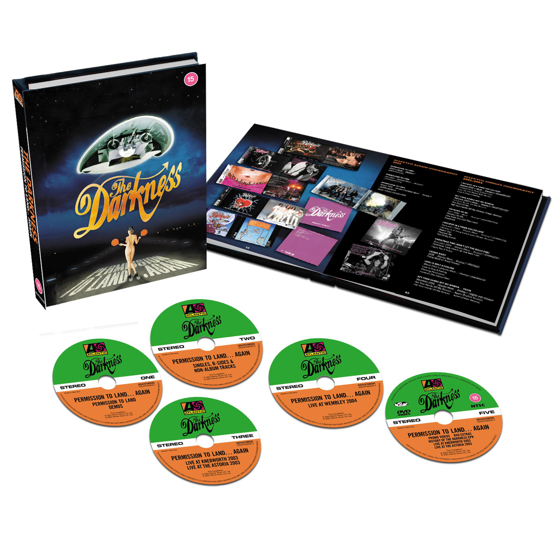 Box-Set des Albums 'Permission to Land' von The Darkness. Enthält CDs, eine DVD und ein Booklet.