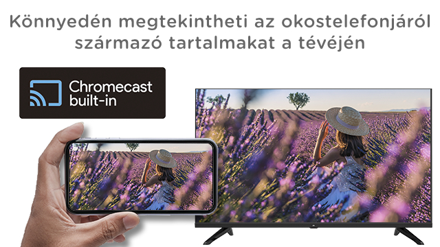 OK. OTV 40GF-5023C Full HD Google TV Smart LED televízió, 100 cm