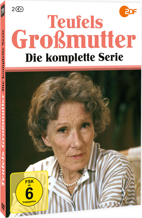 DVD-Hülle mit einer Frau auf dem Cover, Text 'Teufels Großmutter' und 'Die komplette Serie'.