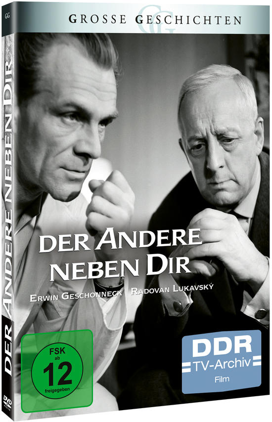 DVD-Cover eines Schwarzweißfilms mit zwei Männern in Anzügen, deutscher Text.