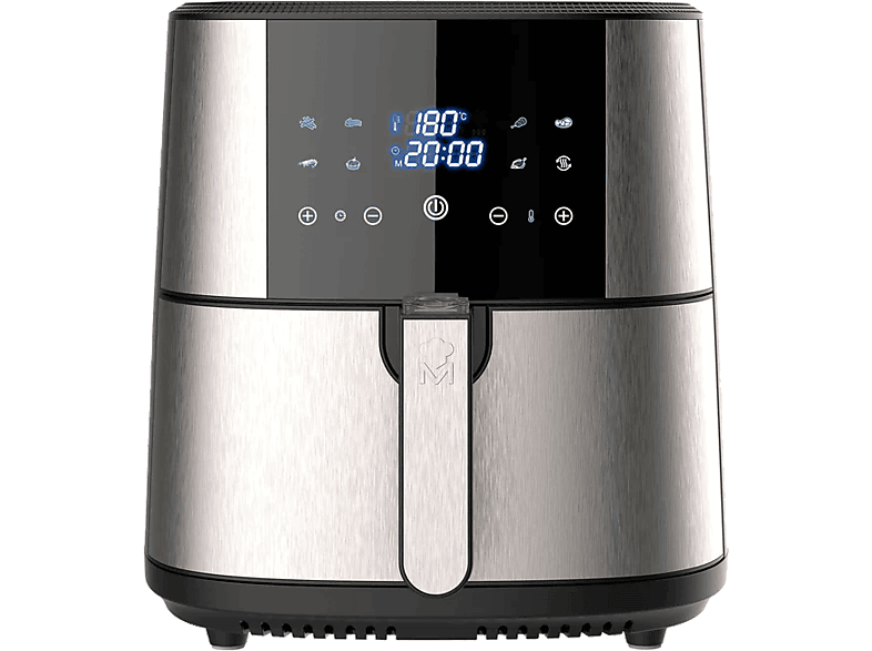 REACONDICIONADO Seminuevo Excelente Freidora de aire - MasterPro Rocket 600, 6 l, 8 programas, 1800 W, Pantalla LED Táctil, Cesta Antiadherente, Gris