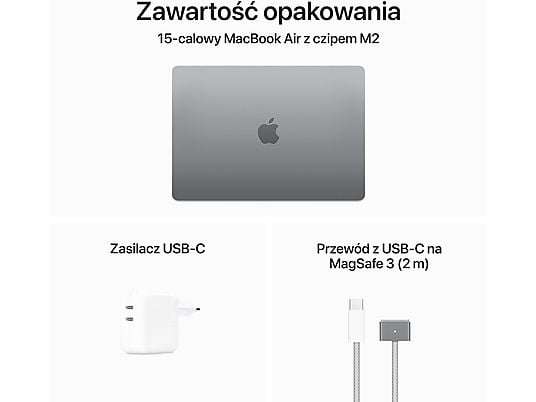 Laptop APPLE MacBook Air 15 M2/16GB/256GB SSD/INT/macOS Gwiezdna szarość MQKP3ZE/A/R1
