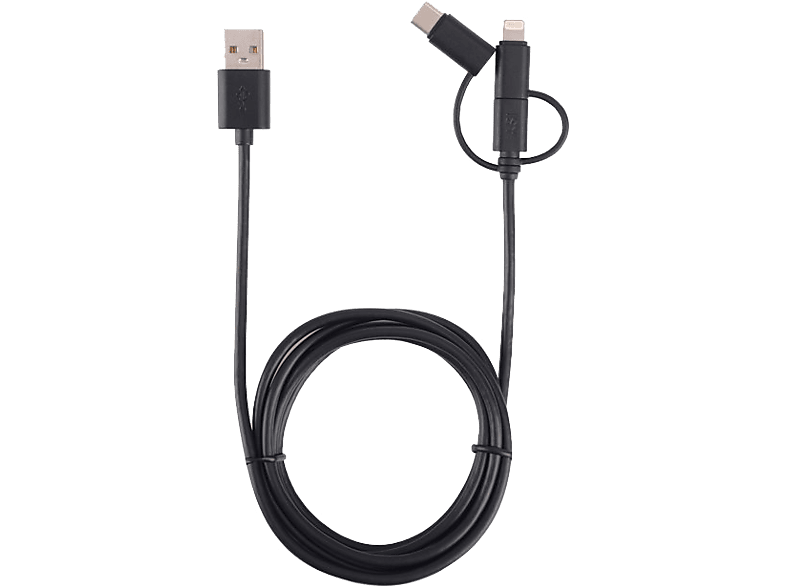 ISY 3 az 1-ben töltőkábel(USB-C, MicroUSB, Lightning csatlakozó) (IUC3100)