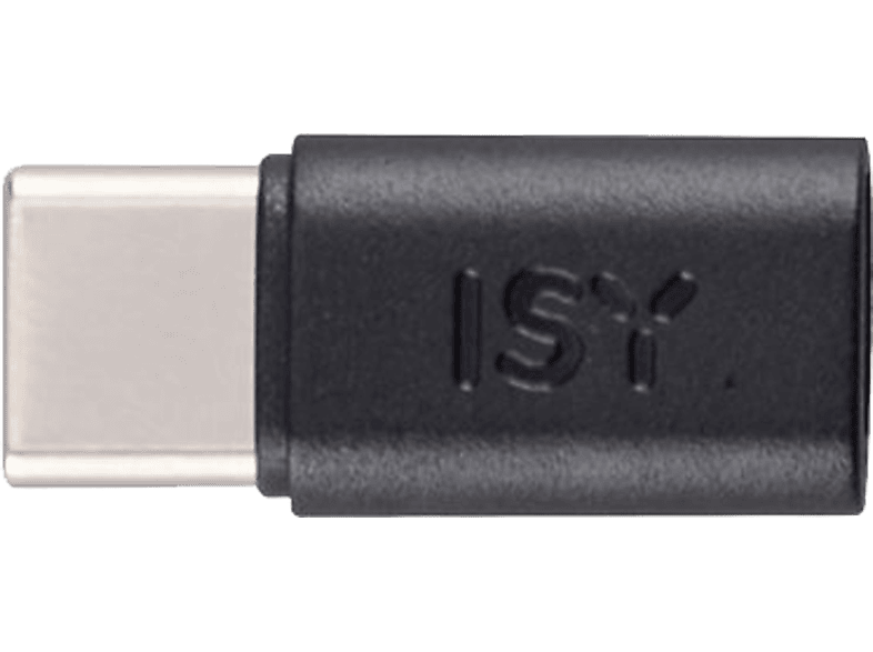 ISY IUC3002 MicroUSB-USB-C adapter, fekete