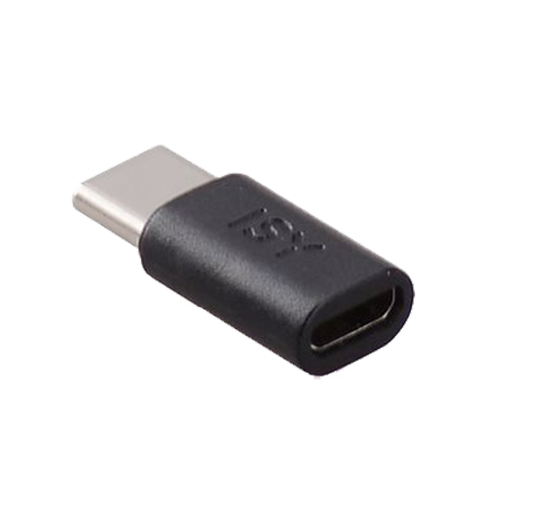Fekete USB-C adapter, téglalap alakú, ezüst színű csatlakozóval.