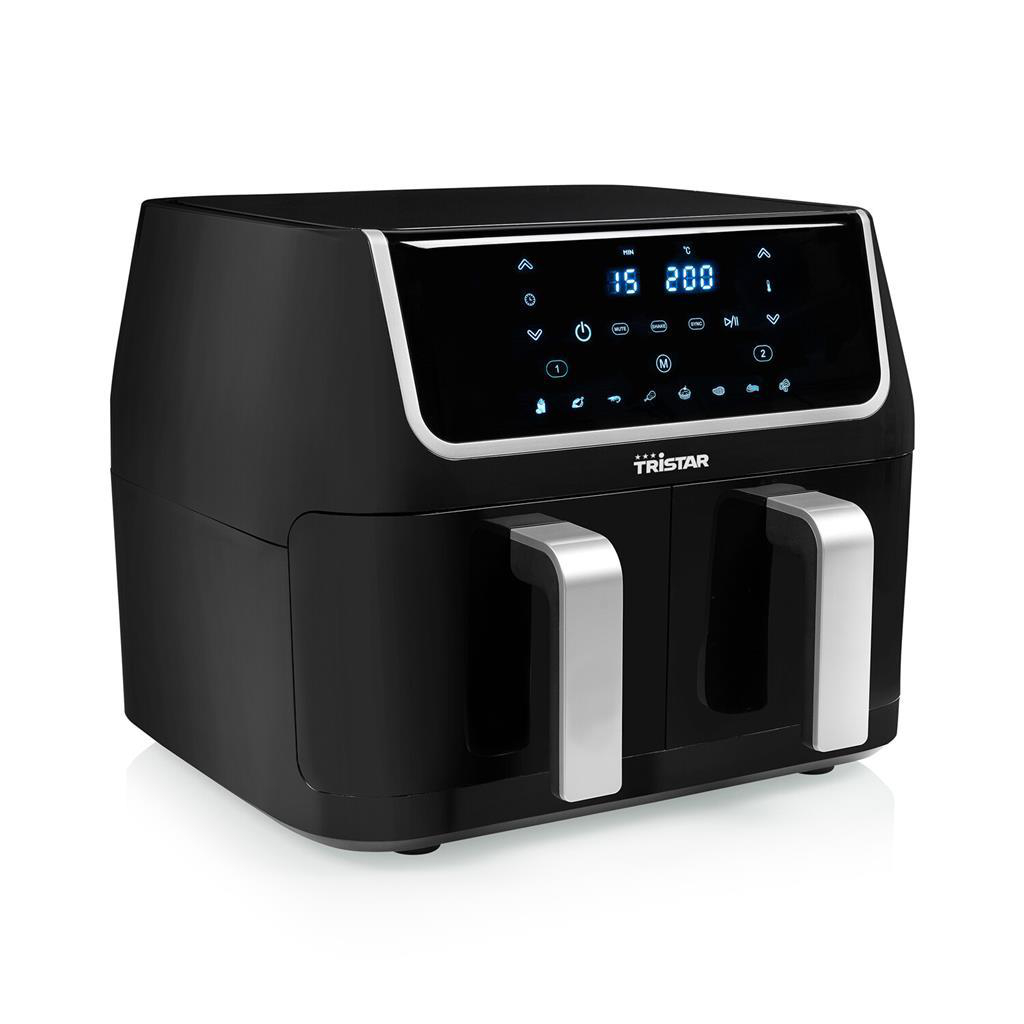 TRISTAR FR-6970 Doppelkorb-Heißluftfritteuse (9 l, 1800 Watt, Schwarz)