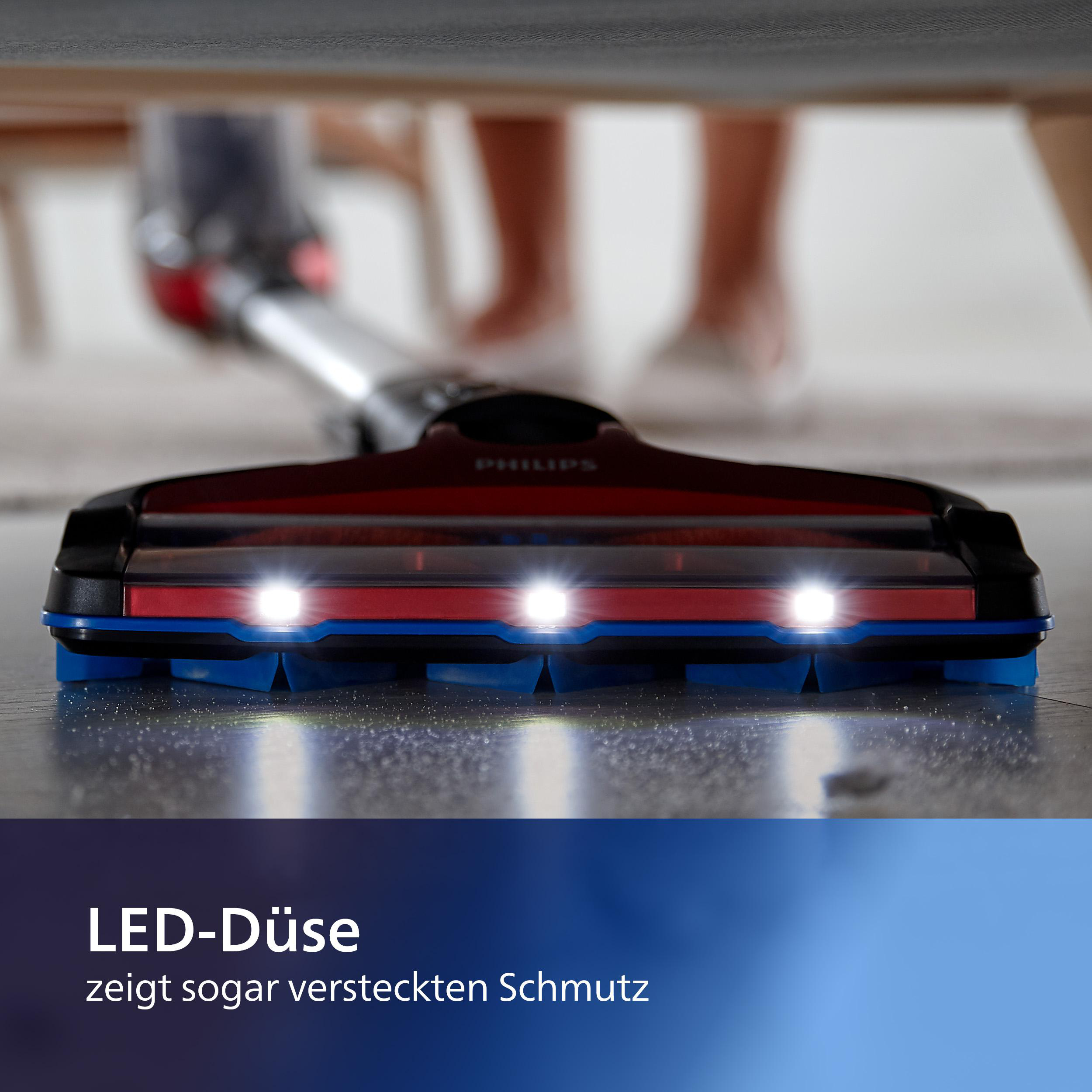 PHILIPS XC7042/01 Staubsauger (600 ml, Akkulaufzeit: 65 min, Twist Red)
