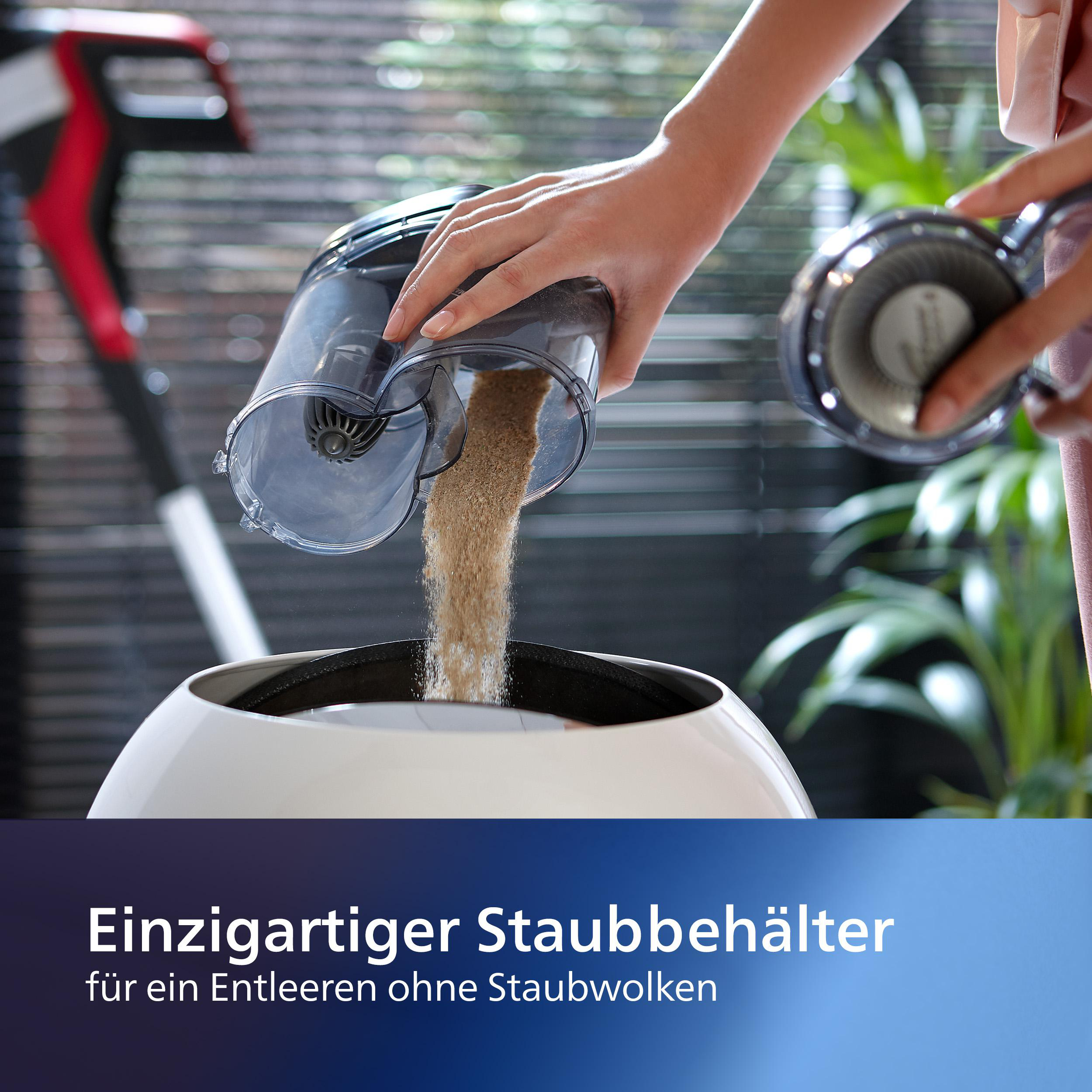 PHILIPS XC7042/01 Staubsauger (600 ml, Akkulaufzeit: 65 min, Twist Red)