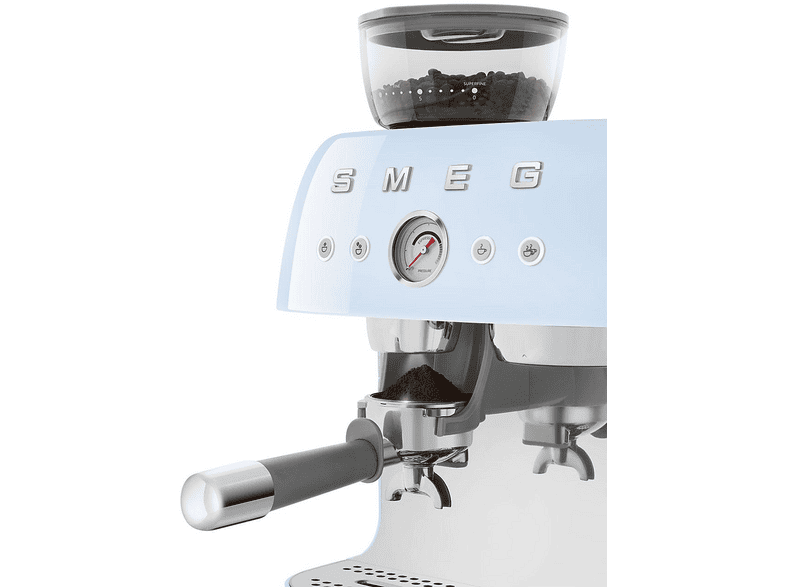 Smeg EGF 03 PBEU 50's Style Espressomaschine mit Siebträger (Pastellblau, Edelstahlmahlwerk/Kegel, 1650 Watt, 20 bar) — Foto 4 von 5