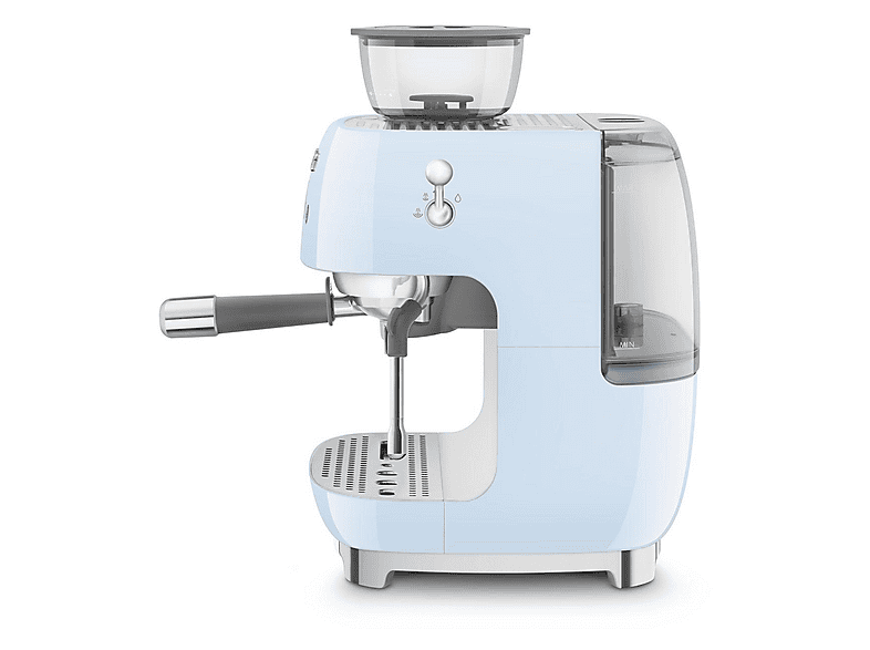Smeg EGF 03 PBEU 50's Style Espressomaschine mit Siebträger (Pastellblau, Edelstahlmahlwerk/Kegel, 1650 Watt, 20 bar) — Foto 2 von 5