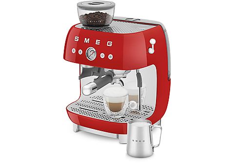 SMEG EGF 03 RDEU50\'s Style Espressomaschine mit Siebträger (Rot,  Edelstahlmahlwerk/Kegel, 1650 Watt, 20 bar) online kaufen | MediaMarkt