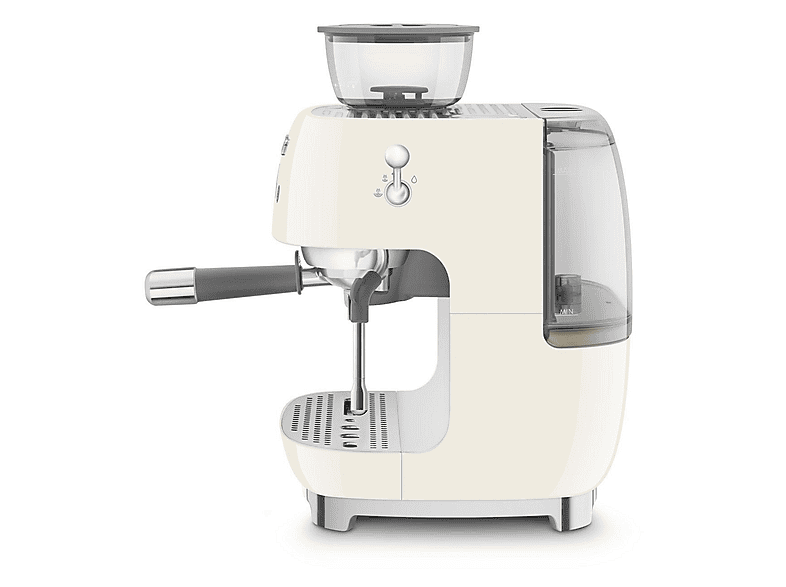 Smeg EGF03CREU 50's Style Espressomaschine mit Siebträger (Creme, Edelstahlmahlwerk/Kegel, 1650 Watt, 20 bar) — Foto 2 von 5